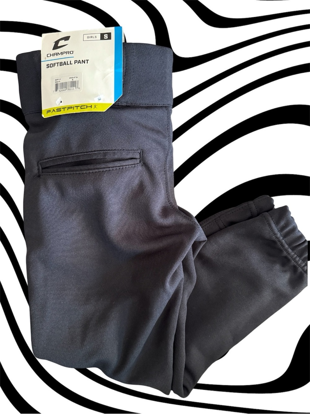 Girls' Softball Pants - Black, Size S